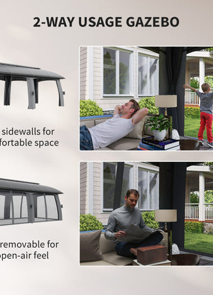 10' x 20' Outdoor Patio Gazebo with Netting – Large Garden Canopy Shelter with Vented Roof