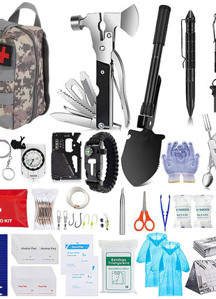 125PCS Survival Kit Emergency Tactical First Aid Gear for Camping Hiking
