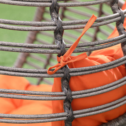 Likeshoppe Wicker Egg Chair with Cushion – Indoor Outdoor PE Rattan Lounge Chair for Patio, Living Room & Garden