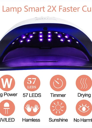 220W LED UV Nail Dryer Lamp – Gel Polish Curing Machine for Manicure & Pedicure