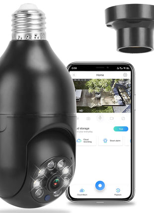 1080P WiFi Bulb Security Camera – E27 Smart IP Camera with Night Vision, Motion Detection & Two-Way Audio