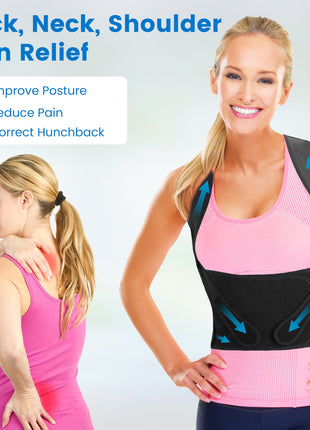 Adjustable Posture Corrector Back Brace for Women & Men – Upper Back Support
