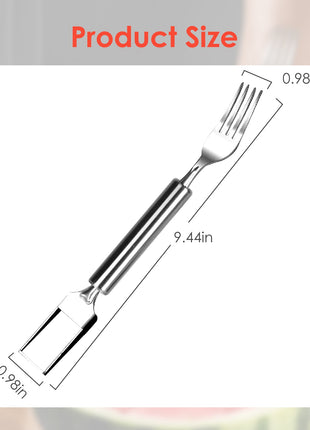 5PCS 2-in-1 Watermelon Cutter Fork Set – Stainless Steel Fruit Slicer for Easy Cubes