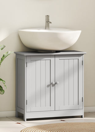 Likeshoppe Under Sink Bathroom Cabinet Storage – Space Saving Pedestal Sink Vanity with Adjustable Shelf for Small Bathrooms (Light Gray)