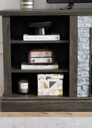 70" TV Stand with Faux Stone Surround – Modern Media Entertainment Center