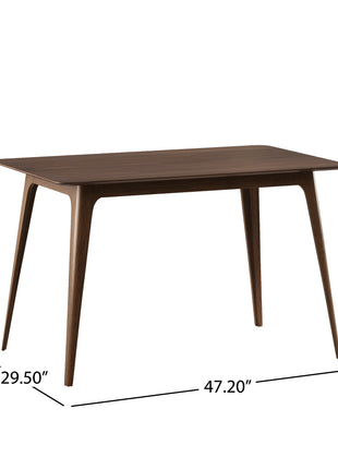 Likeshoppe 5 Piece Mid Century Dining Table Set with Upholstered Chairs – Solid Wood Walnut Dining Set for 4, Modern Kitchen & Dining Room Furniture