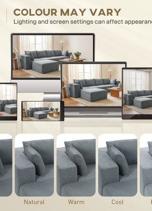 Modular U-Shape Sectional Sofa with Ottomans – Velvet Living Room Couch