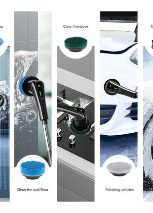 Electric Cleaning Brush Cordless Spin Scrubber with Extendable Handle for Bathroom Kitchen & Tile Cleaning