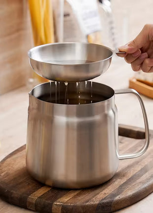 2L Stainless Steel Oil Filter Pot with Mesh