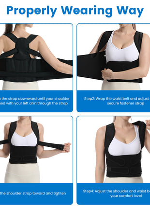 Adjustable Posture Corrector Back Brace for Women & Men – Upper Back Support
