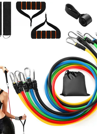 11PCS Resistance Bands Set – Adjustable Workout Tube Bands with Handles & Door Anchor