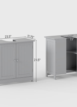 Likeshoppe Under Sink Bathroom Cabinet Storage – Space Saving Pedestal Sink Vanity with Adjustable Shelf for Small Bathrooms (Light Gray)