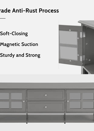 60 Inch TV Stand with Storage Cabinet – Modern Entertainment Center for Living Room