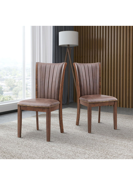 Likeshoppe Wooden Dining Chairs Set Of 2, Modern Fabric Upholstered Kitchen Side Chairs,Mid Century Modern Kitchen Chairs With Open Back Farmhouse Wooden Side Chairs For Dining Room,Living Room,Restaurant