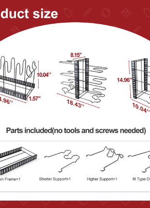 Adjustable Pot & Pan Organizer Rack – Kitchen Storage Rack for Pots, Lids, and Cookware