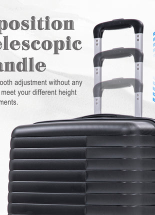 4 Piece PP Luggage Set with Spinner Wheels & Cosmetic Case – Black
