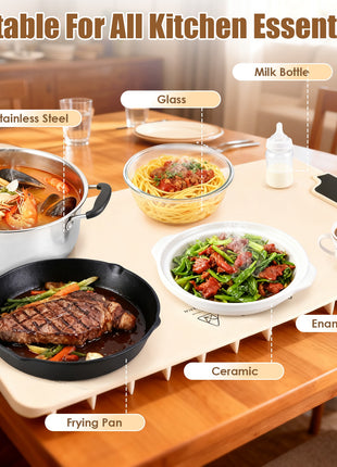 Food Warming Mat 300W – Electric Silicone Heating Mat with 14 Temp Levels & Timer for Buffet & Parties