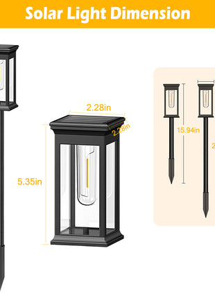 Solar Garden Stake Lights Waterproof – Adjustable Solar Pathway Lights for Lawn, Patio & Yard (6 Pack)
