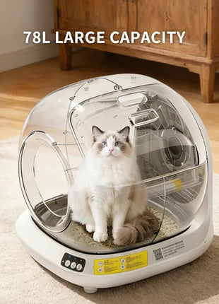 78L Automatic Cat Litter Box Self Cleaning – Smart Tuya APP Fully Enclosed Multi Cat Litter System