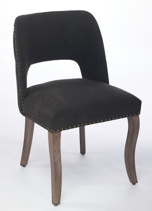 Likeshoppe Wooden Dining Chairs Set Of 2, Modern Fabric Upholstered Dining Room Chair Kitchen Chairs, Farmhouse Dinner Chair For Kitchen Dining Room, Black