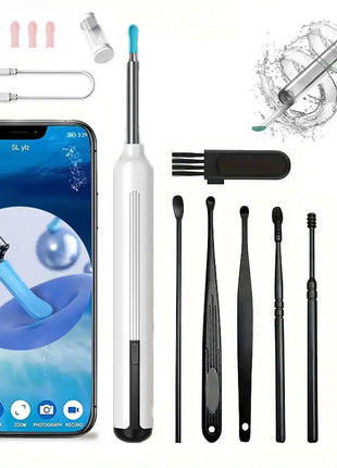 1080P Ear Cleaner Camera with 6 Silicone Ear Scoops – WiFi Earwax Removal Tool
