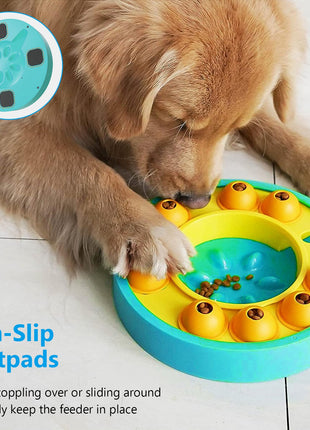 Interactive Dog Puzzle Feeder Slow Feeding Bowl – IQ Training Treat Dispensing Toy for Dogs & Cats
