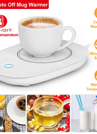 Electric Coffee Mug Warmer with Auto Shut Off – Desk Beverage Heater