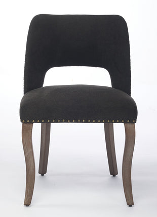 Likeshoppe Wooden Dining Chairs Set Of 2, Modern Fabric Upholstered Dining Room Chair Kitchen Chairs, Farmhouse Dinner Chair For Kitchen Dining Room, Black
