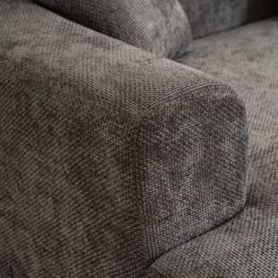 Likeshoppe  Modern Curved Corduroy Cloud Sofa – Luxury 3-Seat Deep Lounge Couch with Pillows for Living Room