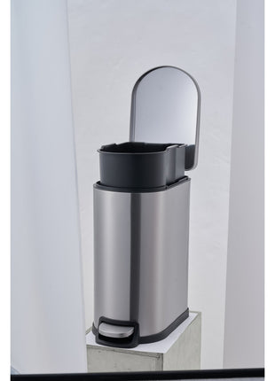 10L Stainless Steel Kitchen Trash Can – Compact Steel Garbage Bin for Kitchen, Bathroom & Office