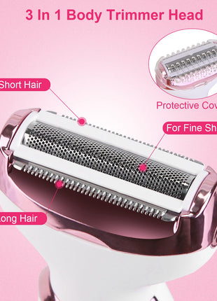 4-in-1 Women’s Electric Razor – Rechargeable Bikini Trimmer & Facial Hair Remover Kit