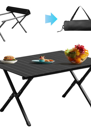 46 Inches Folding Camping Table – Portable Carbon Steel Picnic Table with Carry Bag