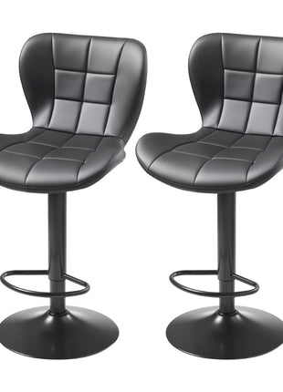 Likeshoppe Adjustable Bar Stools Set of 2 – Swivel PU Leather Counter Height Chairs for Kitchen Island