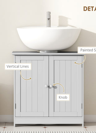 Likeshoppe Under Sink Bathroom Cabinet Storage – Space Saving Pedestal Sink Vanity with Adjustable Shelf for Small Bathrooms (Light Gray)
