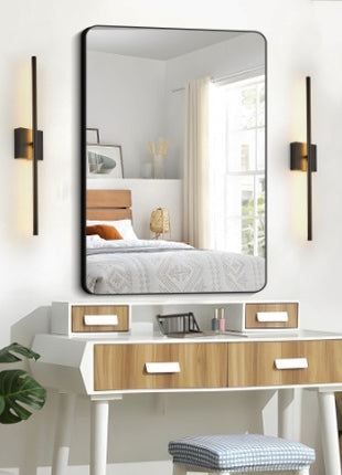 2 Pack Modern LED Wall Sconce – Minimalist Matte Black Indoor Wall Lights