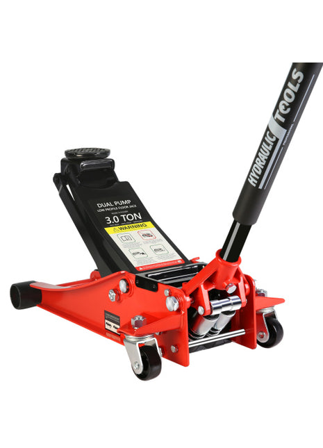 3 Ton Hydraulic Floor Jack Low Profile – Dual Piston Quick Lift Racing Jack (3.3”–18.5”) for Cars, Trucks & SUVs