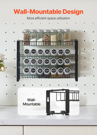 Spice Rack Organizer for Kitchen Cabinet & Countertop – 18x11in Seasoning Storage Rack