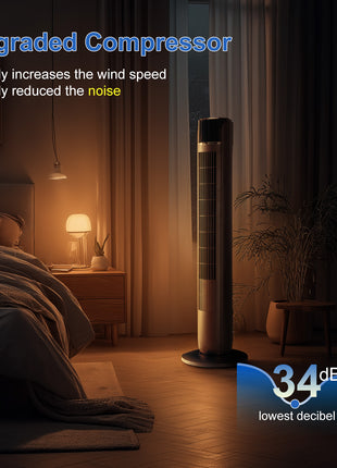 35" Oscillating Tower Fan with Remote – Quiet Cooling Fan