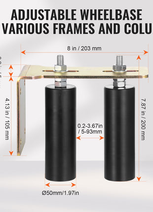 6" Sliding Gate Roller Kit – Heavy Duty Steel Gate Rolling Hardware with Adjustable L-Bracket