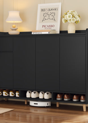 Modern Shoe Cabinet with Adjustable Shelves – Minimalist Entryway Organizer
