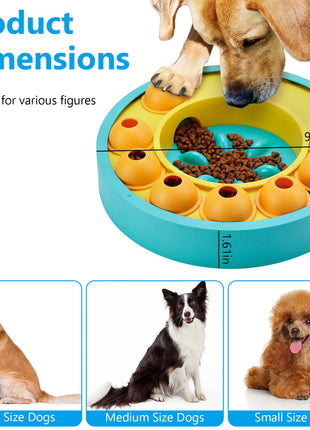 Interactive Dog Puzzle Feeder Slow Feeding Bowl – IQ Training Treat Dispensing Toy for Dogs & Cats