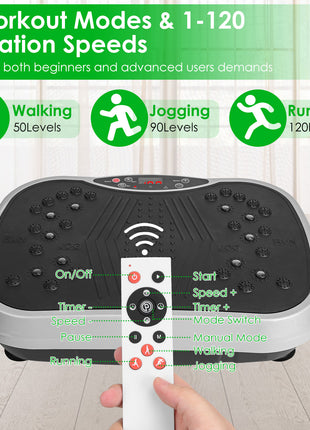 Whole Body Vibration Exercise Machine with Resistance Bands – Home Fitness Platform