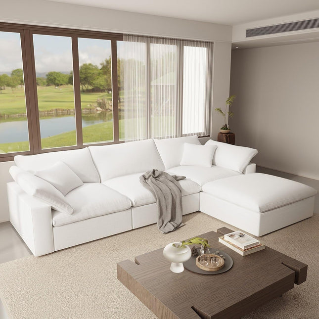 Oversize Modular Sectional Sofa with Chaise and Cushions-0