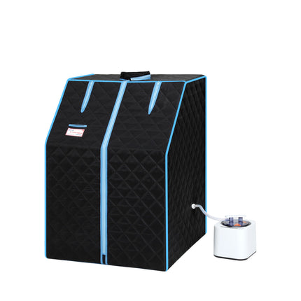 AK7- Portable Half body Black Steam Sauna Tent for Personal Relaxation;  Detox and Therapy at home.PVC Pipe Connector Easy to Install.Fast heating with FCC Certification - Likeshoppe 