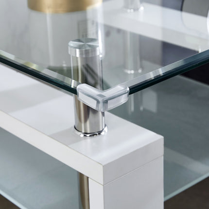 ST5- Clear Glass Top Side Table;  24"x24"x24" End Table;  Modern Design For Home - Likeshoppe 