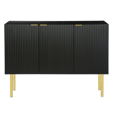 PC6- Modern Simple Sideboard with Particle Board and MDF Board;  Adjustable Shelves Luxury Style Cabinet with Gold Metal Legs and Handles for Hallway - Likeshoppe 