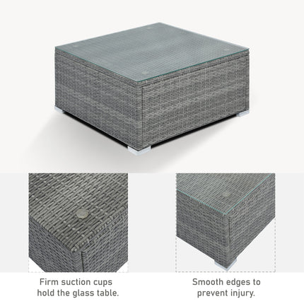 PX7- 8-Pieces Outdoor Patio Furniture Sets;  Garden Conversation Wicker Sofa Set;  Single Sofa Combinable - Likeshoppe 