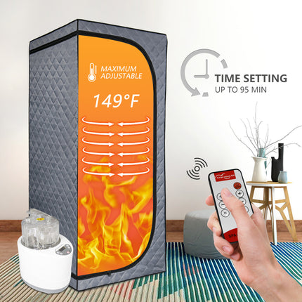 AK9- Sojourner Portable Sauna for Home - Steam Sauna Tent, Personal Sauna - Sauna Heater, Tent, Chair, Remote Included for Home Sauna - Enjoy Your Own Personal Spa - Likeshoppe 