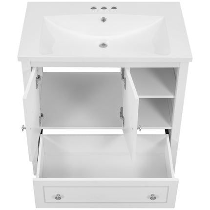 PT10- Bathroom Vanity with Sink;  Bathroom Storage Cabinet with Doors and Drawers;  Solid Wood Frame;  Ceramic Sink - Likeshoppe 