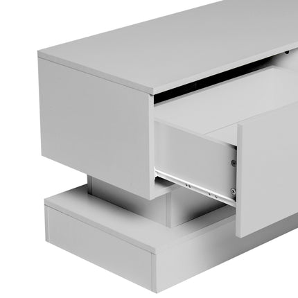 TV11- 63inch WHITE morden TV Stand with LED Lights,high glossy front TV Cabinet,can be assembled in Lounge Room, Living Room or Bedroom,color:WHITE - Likeshoppe 